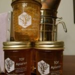 Jars of Twin Oak Farms Honey.