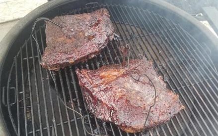 Briskets on grille