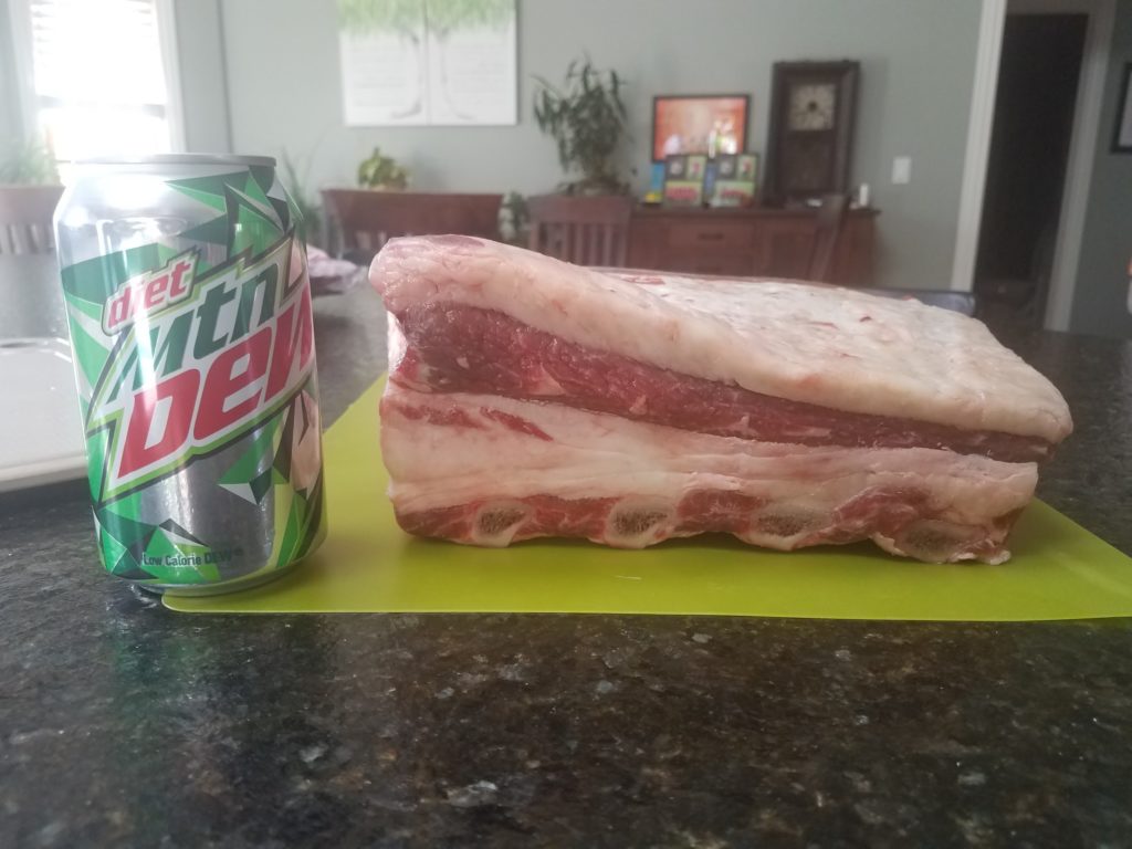 Ribs next to soda can - almost as tall!