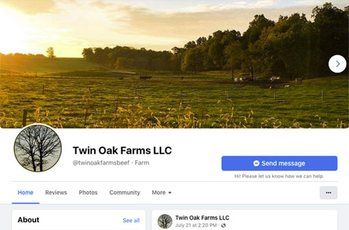 Twin Oak Farms Facebook home